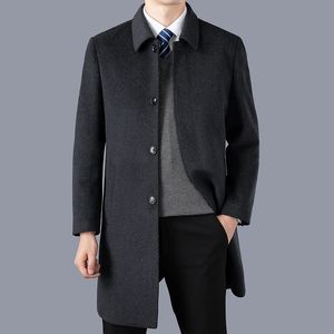 Misturas de lã dos homens chegada jaqueta de inverno moda masculina casaco de lã casual trench coat masculino vestido jaqueta tamanho completo m4xl dy117 231118
