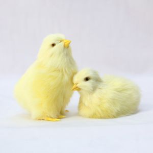 Plush Chick Doll Toy Realistic Yellow Baby Chicken Easter Decoration DIY Miniature Garden Ornament Home Easter Party Decor