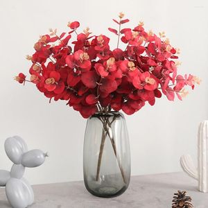 Flores decorativas Flower artificial Com aparência vibrante de cor vibrante atraente eucalipto mesa de jantar decoração de plantas falsas para casa