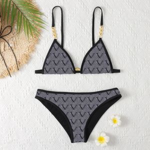 2023 bikini designer das mulheres maiôs conjunto praia banho de duas peças conjunto biquinis malha carta bordado perspectiva rendas sexy banho