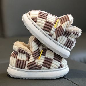 Slipper Winter Kids Baby Boys Girls Winter Slippers Checkered Non-Slip Home Indoors Shoes Fashion Warm Children Bedroom Shoes Slippers 231117