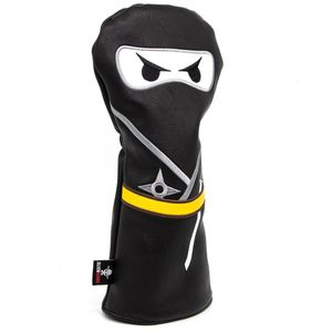 Andra golfprodukter Golf Club Headcover Set Aliennana Black Ninja Driver Head Cover Fairway Golf Headcvoer Hybird Blade Putter Mallet Putter Cover 426