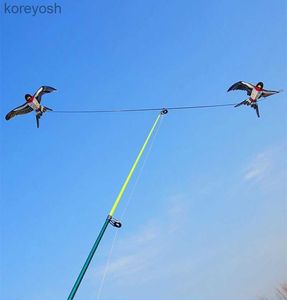 Kite Accessories free shipping pole swallow kite mini kites flying for adults kite line 3d kite pocket kite for kids fishing rod dynamic wingsL231118