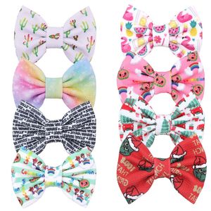 Headwear Hair Accessories 10st/Lot Printing Waffle Bow Hair Clips for Women Girls Christmas Hairpins Festival Diy AccessoriesBarrettes 231118