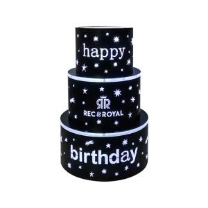 Перезаряжаемая светящаяся 3-слойная светодиодная подставка для торта с днем рождения, OEM логотип, неоновая вывеска для шампанского