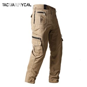 Calça de carga masculina Calças de algodão calças táticas de algodão Multi bolsos de calça casual Exército militar Traninig Work Troushers for Man Plus Size 5xl 230418