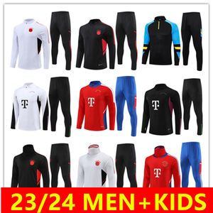 Män barn 2023 2024 Fotbollsspår Kaniala Musiala Pre Match Jacket Strike Drill 23/24 Sane Kimmich Bayerns Soccer Training Suit Long Sleeve Jogging Futbol Chandal