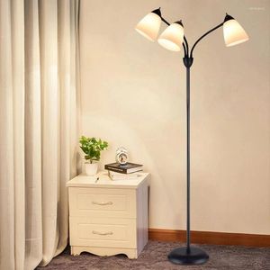 Floor Lamps 3-Light 65" Gooseneck Tree Standing Lamp Modern Flexible LED Adjustable Metal White Shades For Living Room E26