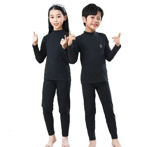 Conjuntos de roupas outono inverno roupa interior térmica terno meninas meninos pijama bebê sem traço quente sleepwear doces cores crianças roupas 231117