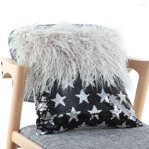 Pillow Whil e lã de lã capa capa Faux Fur Sofá na cama de travesseiro de Natal