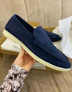 Luxury Men scarpe casual mocassini low top in pelle scamosciata oxfords Mocassini Loros Piana- mocassino da passeggio estivo slip on mocassino suola in gomma flats con box 38-46