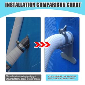 Swimming Pool Pipe Holder Hose Bracket Mount Supports Pipes for Intex Above Ground Hose Outlet with Cable Tie Fixing Accessories SwimmingPool Accessories swimming