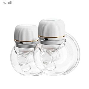 Breastpumps 2Pcs Breast Pump Electric New Wearable High Suction Silent Hands-free Integrated Breast Pump Electric Portable Breast Milk PumpL231118