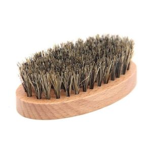 Spazzole da bagno Spugne Scrubbers Setole di cinghiale naturali Spazzole per barba Bagno in legno portatile Spazzola per la pulizia del viso Mas Hou Dhgarden Dhxez