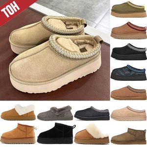 Australia designer women boots tasman Tazz sheepskin Shearling platform Slippers winter shoes Classic Ultra Mini snow boot Suede Wool w Cupu