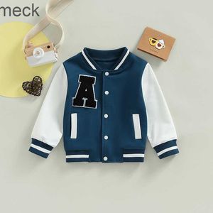 Mantel Kinder Baseballjacken für Jungen Baby Mädchen Oberbekleidung Briefmuster Langarm Knöpfe Vordermantel Frühling Herbst Kinderkleidung