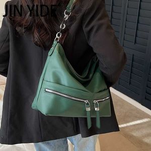 Shoulder Bags Jin YIde Zipper Design Retro Crossbody Bags for Women 2023 Designer Travel Handbags and Purses Female Soft Hobo Bag Bolso Mujer