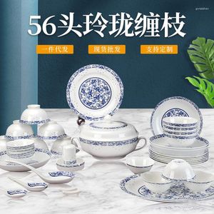 Geschirr-Sets Jingdezhen Keramik-Geschirr-Set Bone Porcelain Bowls Geschirr und chinesische Geschenke