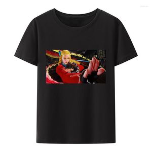 Męskie koszulki T-STREET FIGHTERS 5 PONSTRONY KANZUKI KARIN CALL T-shirts Game Style Cool Camisa Men's Clothing Wzór krótko-sleev