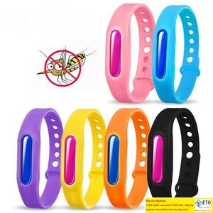 Anti -mosquito anel anel de água à prova d'água Candy Jelly Color Mosquito Repelente da banda Bracelets Kids Silicone Hand