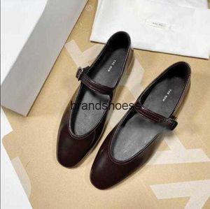 The Row French Inside Heightened Shallow Mouth Mary Jane Women Flat Shoes