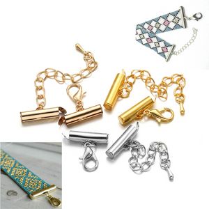 10Sets Lot 10-40mm Lobster Clasps Hooks Extending Chain Bracelet End Connectors Slider Clasp For DIY Jewelry Making Finding Jewelry MakingJewelry Findings
