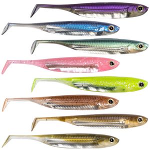 5/6pcs pesca de plástico macio isca de silicone cauda shad shad swimbaits bass de água doce truta 70 mm 80mm 100mm de pesca de pesca de pesca swimbaits bass trutas trutas