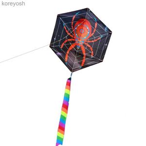 Akcesoria latawców świetne sześciokątne sześciokątne pająki latawcze odporne na wiatr Spider-WEB Designl231118