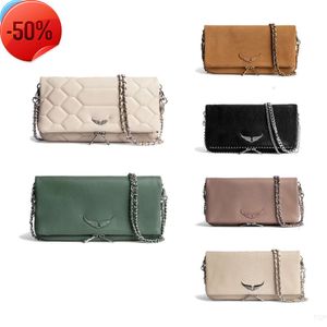 Zadig Voltaire Pochette Rock Swing Your Clutch Bag Wing Tote Luxurys axeldesigner Handväska äkta läder kvinnor mode mens plånböcker