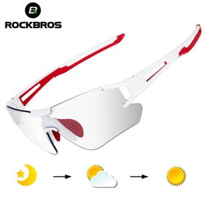 النظارات في الهواء الطلق Rockbros Cycling Wraps Sunglasses Men S P Ochromic Sports Sposs S UV400 Bicycle Sports Goggles 230418