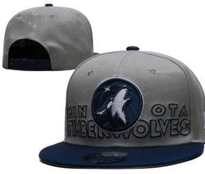 Minnesota''timberwolves''ball Caps Casquette 2023-24 Unisex Fashion Cotton Baseball Cap Snapback Hat Män kvinnor Sun Hat Embrodery Spring Summer Cap Wholesale A9