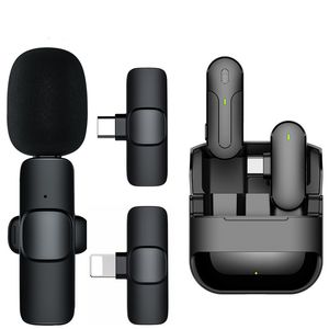 Mini microfone de gravação de vídeo portátil de áudio portátil de clipe de colarinho de colarinho para iPhone Android Live Broadcast Gaming Telefone