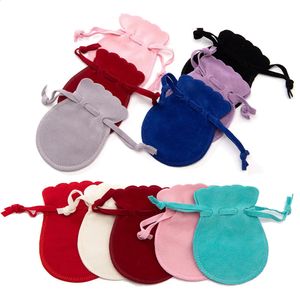 Jewelry Boxes 10pcs Velvet Drawstring Bag Cloth Pouch String Sachets for Gift Small Businesses Packaging Storage Material Supply 231118