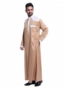 Etniska kläder Islamiska män Navy Blue Jubba Thobe Muslim Arab Men Kaftan plagg Abaya Pakistan Saudiarabien Dräkt Uomo Qatar Oman