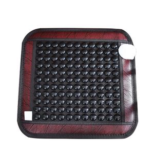 Back Massager Infrared Heating Mat Natural Jade Tourmaline Massage Cushion Pain Relief Waist Relieve Muscle Health Care Seat Pad 220V 231117