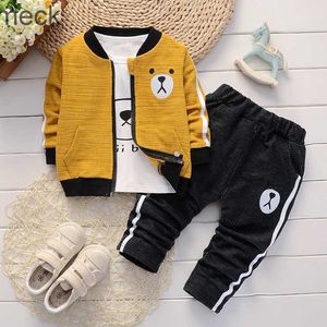 Наборы одежды для детских мальчиков набор модных хлопковых топов с капюшоном+брюки 3pcs наряды Infnat Boys Свитер новорожденных.