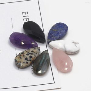 Pendant Necklaces Natural Stone Section Horizontal Hole Water Drop Shaped Beads Making DIY Jewelry Necklace Bracelet Earrings Accessories