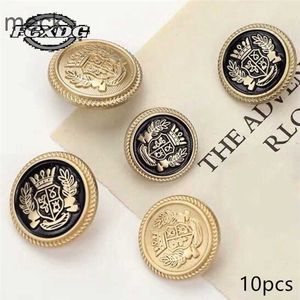 Button Hair Clips Barrettes 10pcs British College Style Suit Buttons Crown Pattern Golden Coat Jacket Buttons Sewing Accessories Handmade DIY Shirt Buttons