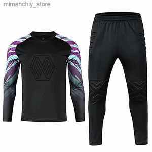 Collectable Men Boys Football Jersey Custom Soccer Tracksuit Long Seve Football Uniform Adult Kids Soccer Shirt Kit Goalkeeper Sport Suits Q231118