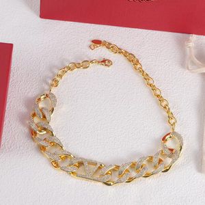 Neues modisches 18-Karat-Gold-Volldiamant-Kettenarmband für Männer und Frauen, Markendesigner-Charme-Armband, Liebhaber, Geschenk, Schmuck, hohe Qualität, mit Box