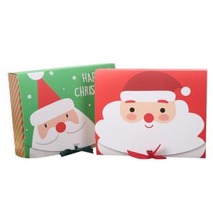 Gift Wrap Christmas Bow Ribbon Box Large Red Green Packaging Boxes Craft Storage Paper Diy Chocolate Candy 24CMX19.5CMX7CM Drop Deli DHI6L