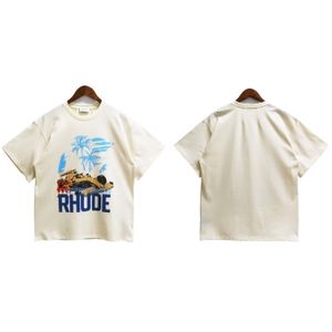 23SS Luxury Rhude Designer Tshirt Womens and Mens с коротки