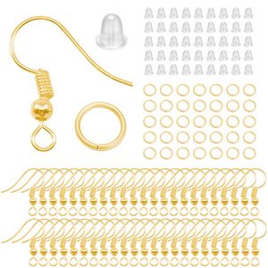 100/220/300st örhängen Set örhängen öppna hoppringar Örförhållanden Anslutning för DIY -smycken Tillverkningstillbehör Tillbehör Tillbehör Smycken MakingJewelry Fynd