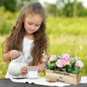 Flores decorativas Baby Breathe Artificial Flower Decoration Ornament Ornament Pot Plant Simulation Silk with Hastes