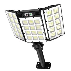 Bloetes de inundação ao ar livre, luzes solares LED de luz LEDs à prova d'água, lâmpada de parede Sensor de movimento controle remoto, luz de inundação de segurança IP65, 3 cabeças de 270 ° Iluminação Varanda Yard Yard