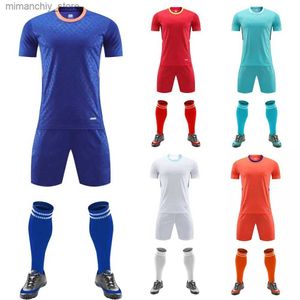 Koleksiyon yaz erkekler futbol formaları spor giyim polyester hızlı kurutma futbol takım elbise öğrenci gençlik eğitim şortları set özelleştirme q231118