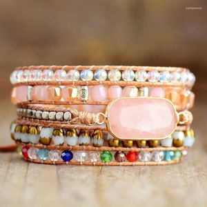 Strand Trendy wielowarstwowy boho geometryczne bransoletki Bracets wegańskie mankiet braclet homme ręcznie robiony czakra duchowa biżuteria bijoux