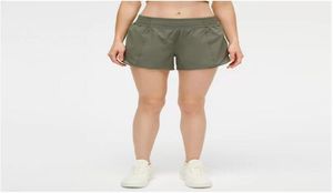 L091 Yoga Short Pants strój Ukryte zamek kieszeni damskie szorty sportowe luźne oddychające swobodne działanie odzieży sportowej Ćwiczenie 4257337