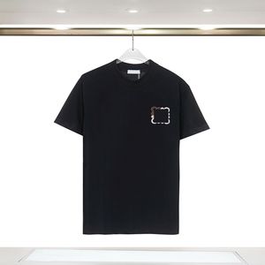 2024 Yeni Erkekler Tasarımcı Erkek Tişört Yemeği Üç Boyutlu Renk Mozaik Nakış Tüm Pamuk Kumaş Moda Sokak Stili Y Yuvarlak Boyun T-Shirt Kısa Kol S-3XL YY