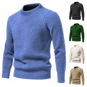 Men's Hoodies Sweatshirts American Style Sweater Men's Autumn and Winter New European Size Solid Round Neck Sweater